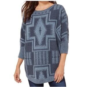 Pendleton Harding Graphic Wool Pullover Oversized Sweater Women's Sz L/XL